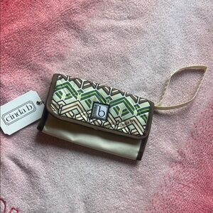 Cinda B Women's Patterned Wallet - Green and Brown